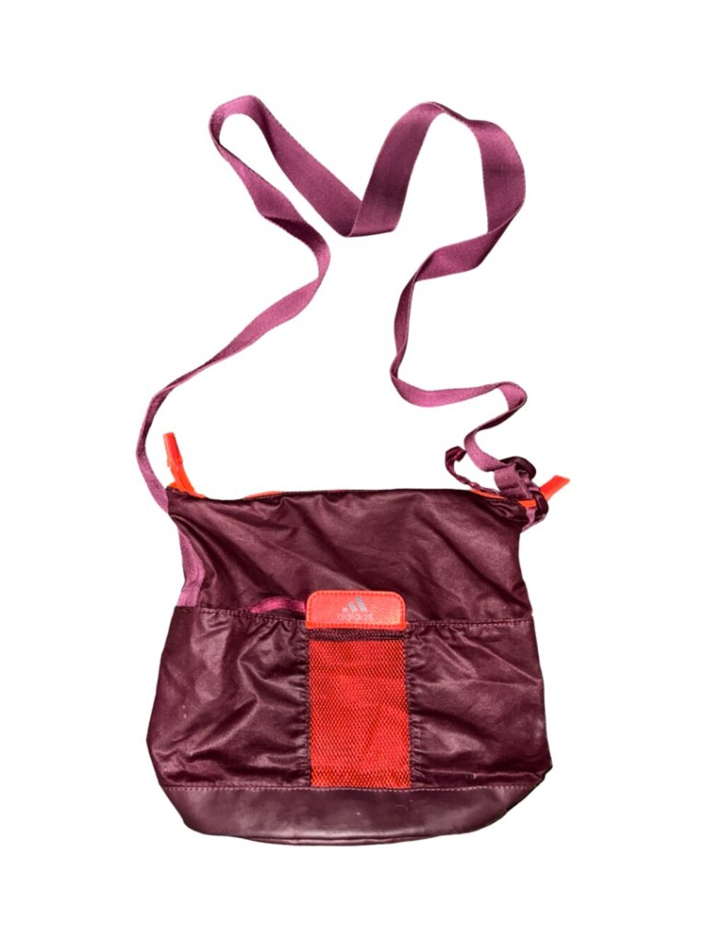 **Adidas Burgundy/Orange Crossbody Bag
